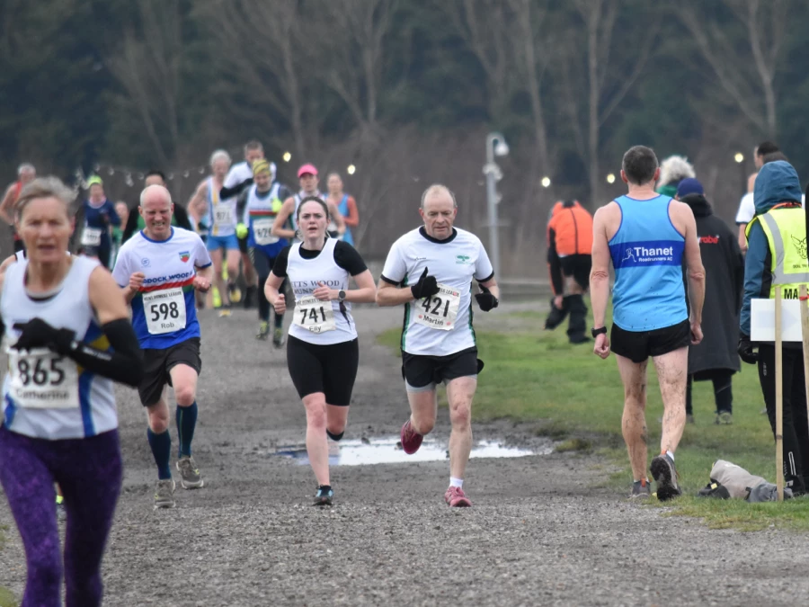 KFL - Betteshanger 2024 - Kent Fitness League runners in action. Martin Jones of Maidstone Harriers