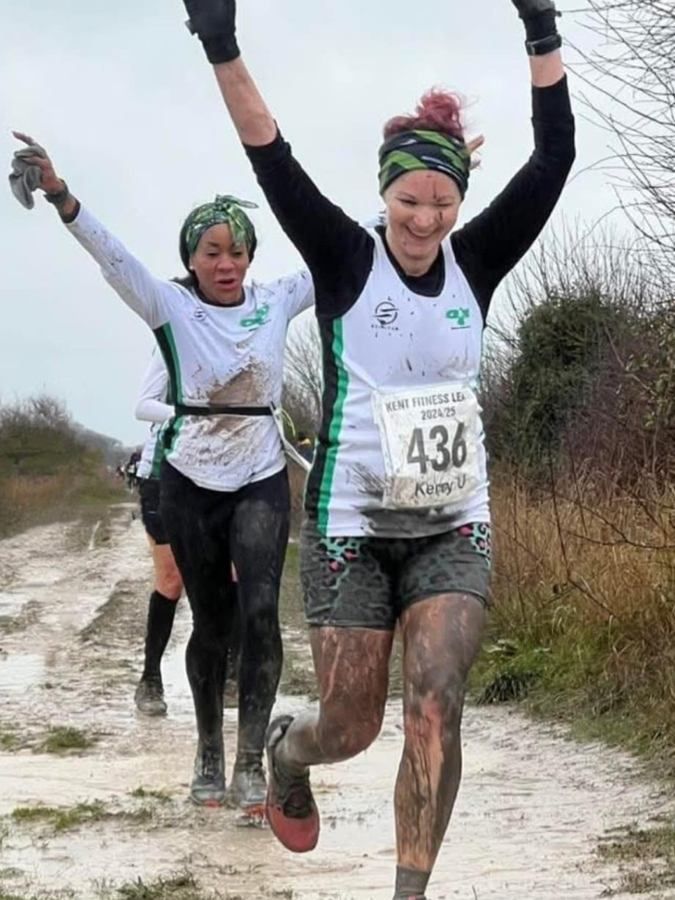 KFL Minnis Bay 2024 - Kent Fitness League runners in action. Kerry Underdown of Maidstone Harriers