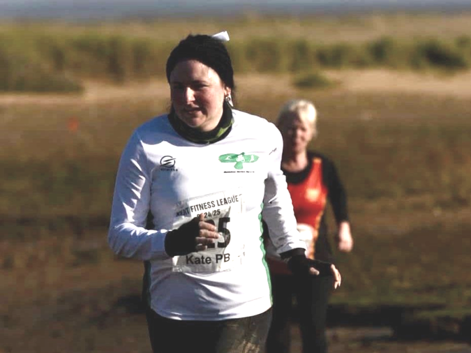 KFL Minnis Bay 2024 - Kent Fitness League runners in action. Kate Phillips-Barrett of Maidstone Harriers
