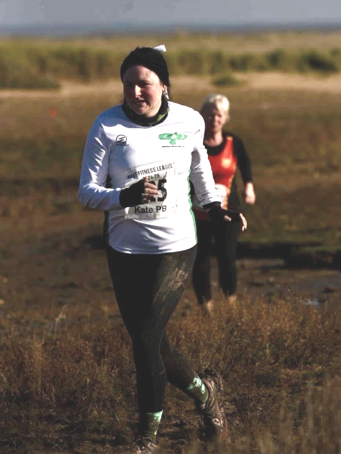 KFL Minnis Bay 2024 - Kent Fitness League runners in action. Kate Phillips-Barrett of Maidstone Harriers