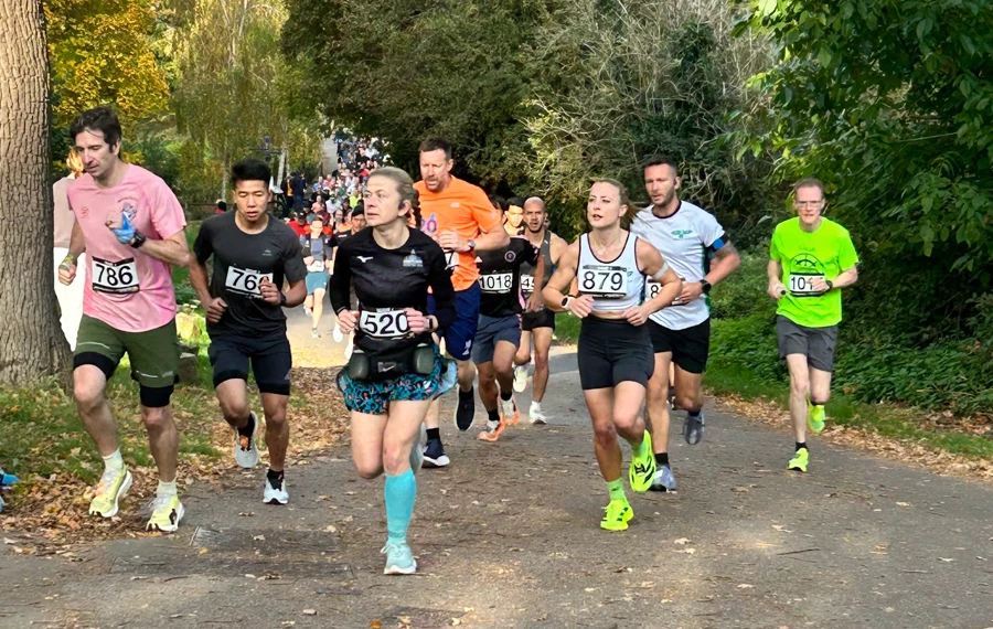 Start of Maidstone Half Marathon 2025 at Mote Park. Maidstone Harriers, the community driven running club