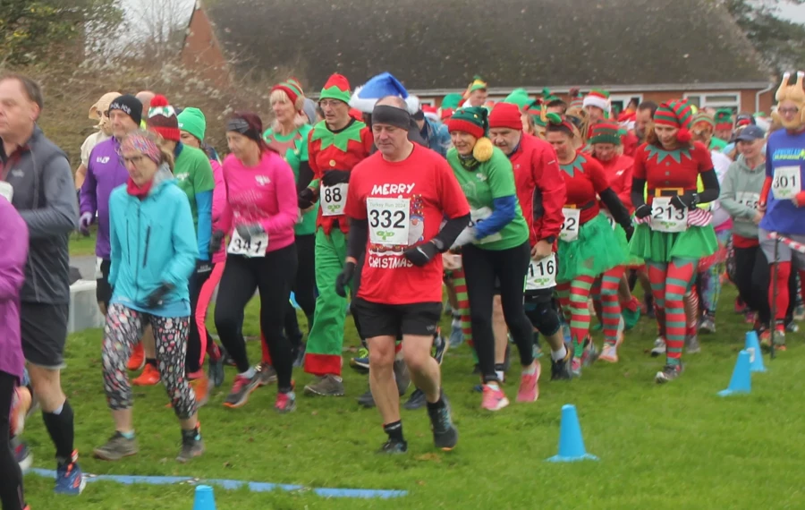 The runners at the starting line for the Turkey Run, 2024, organised by the Maidstone Harriers