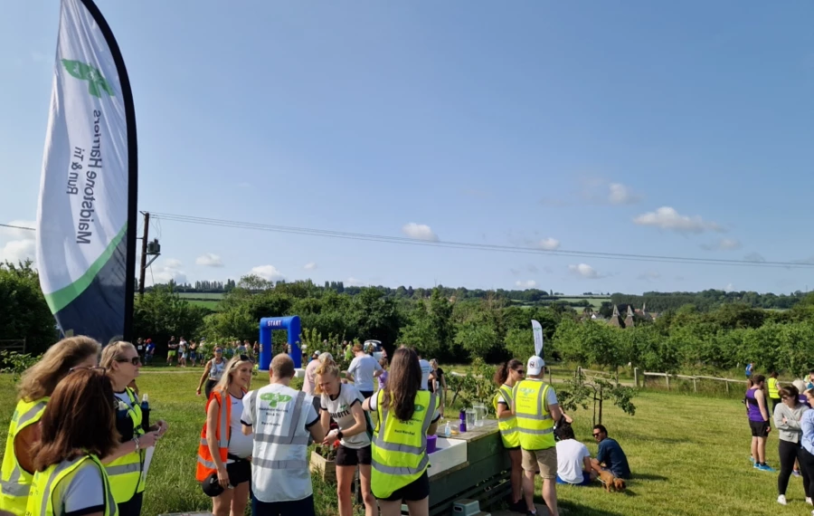 Runners lined up ready to start the 2025 Maidstone Harriers David Thornby 10k in the Kent countryside
