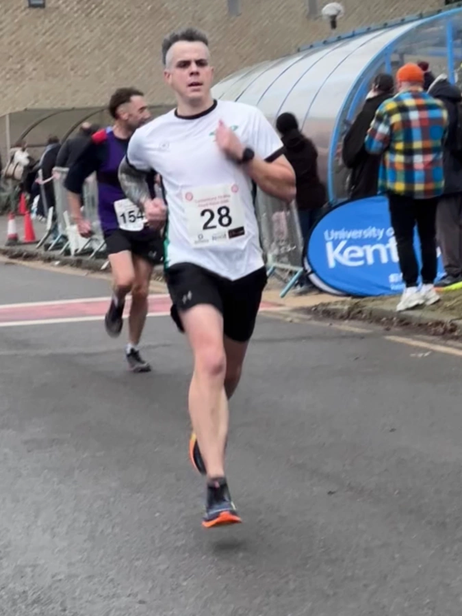 Maidstone Harriers runner Simon Apps at Canterbury 10 Mile during the Kent Road Running Grand Prix awards day
