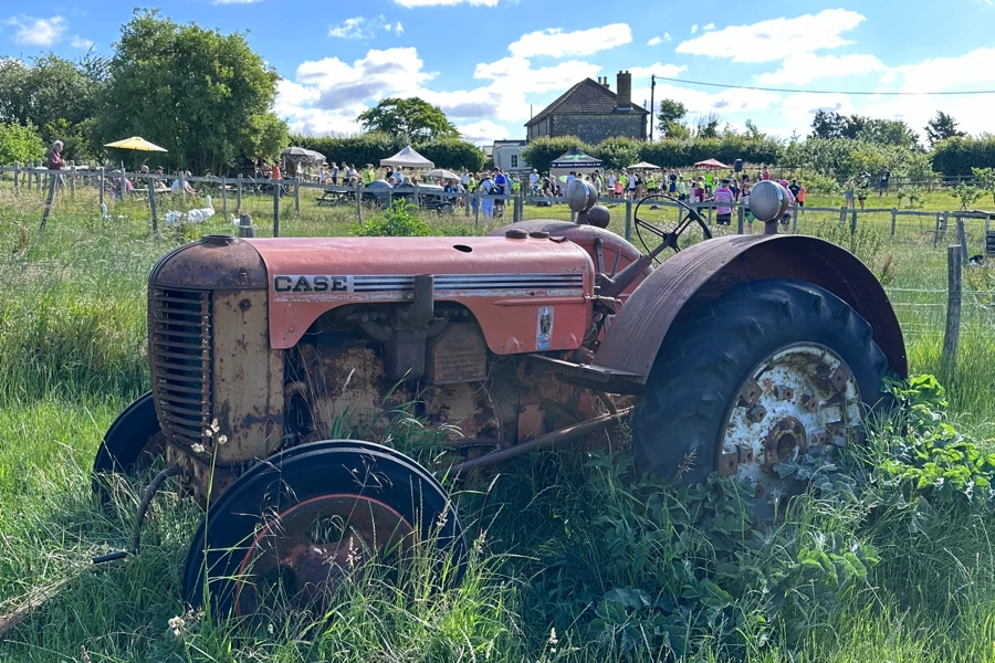 Tractor at Little Fant Farm during the 2026 Maidstone Harriers David Thornby 10k.