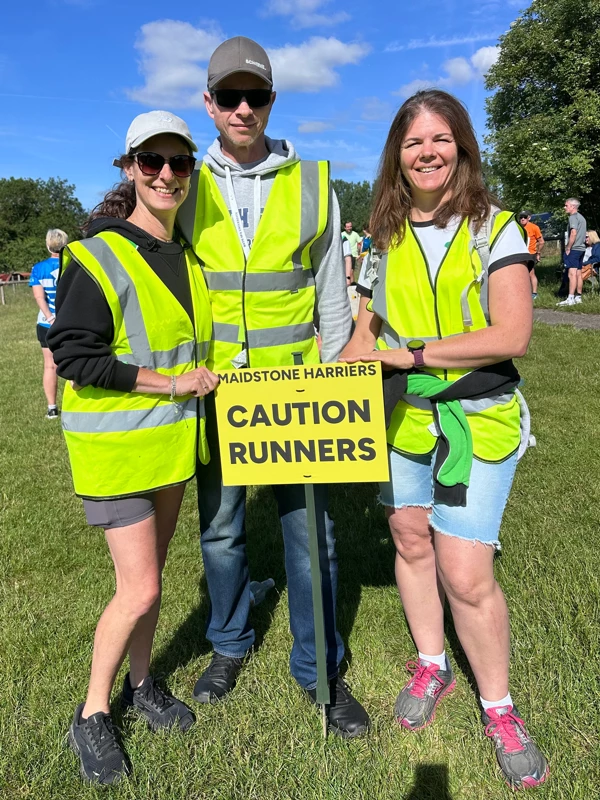 Maidstone Harriers marshal team supporting the 2026 David Thornby 10k.