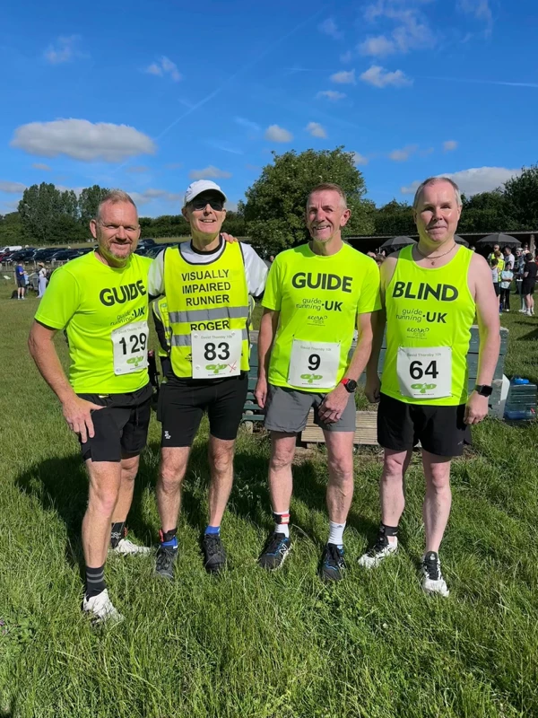 Visually impaired runners and guide team at the 2026 Maidstone Harriers David Thornby 10k.