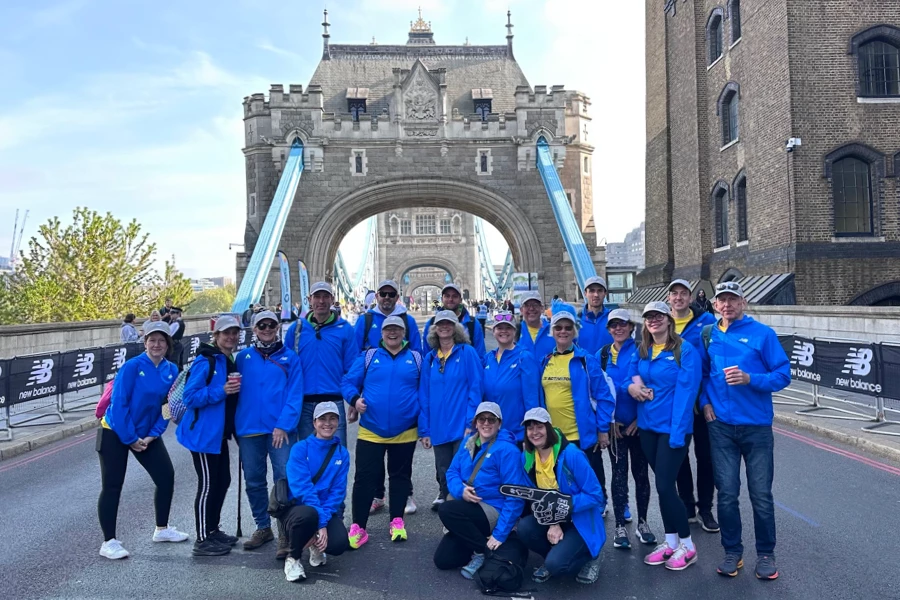 Maidstone Harriers Team of volunteers marshalling at the London Marathon